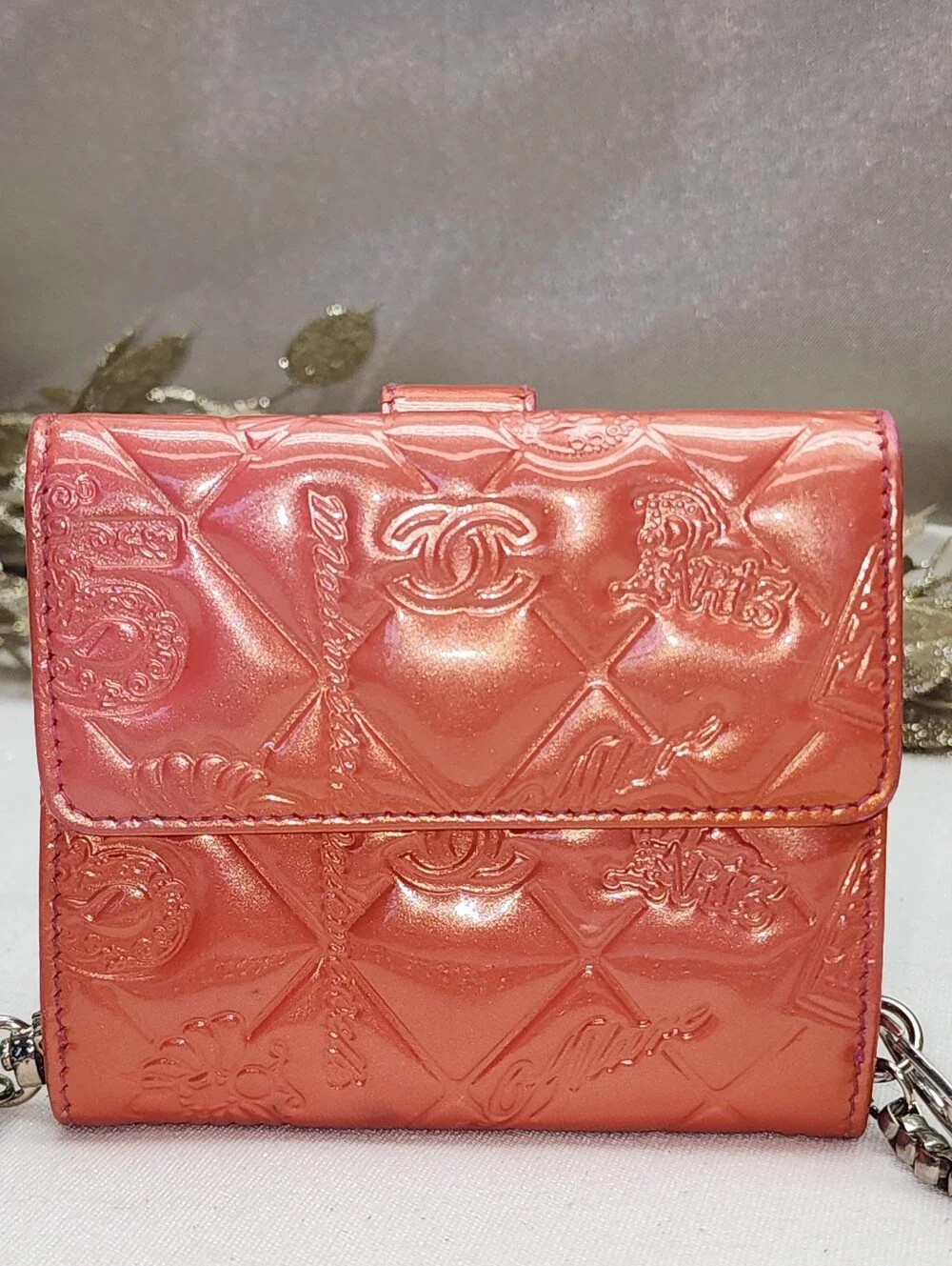 Authentic Chanel Embossed Leather Wallet With COA